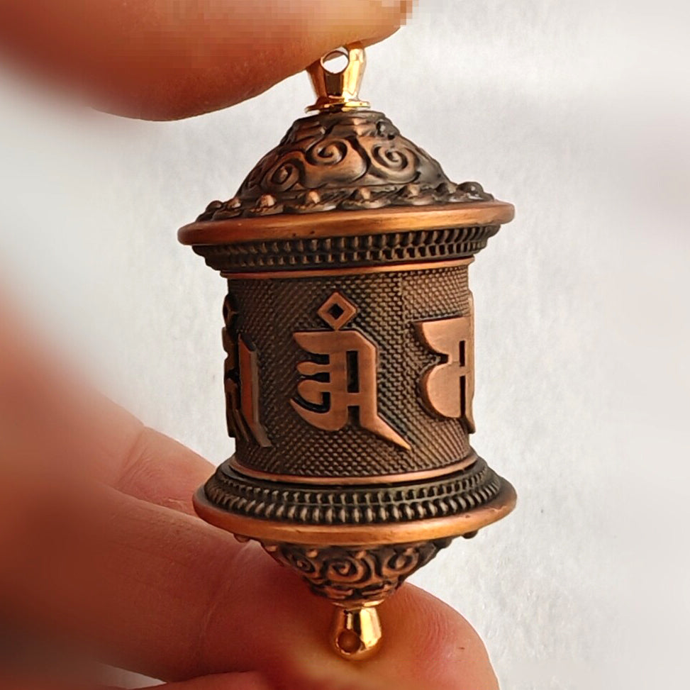 Finger Spin Mini Mani Prayer Wheel Pendant