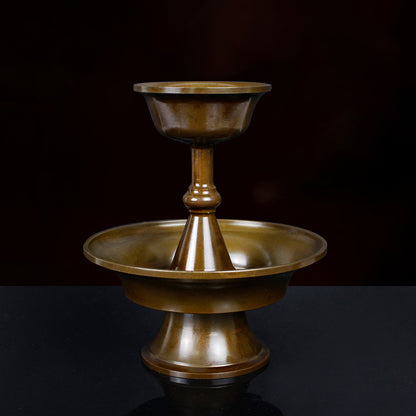 Klassischer Serkyem-Beschützer-Opferbecher aus oxidiertem Kupfer