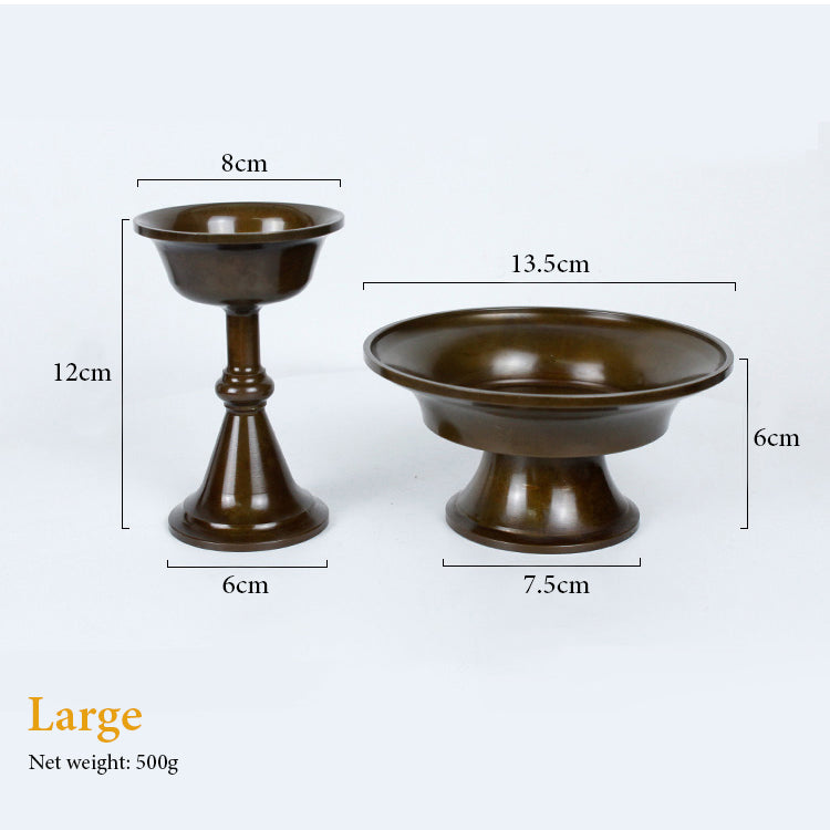 Klassischer Serkyem-Beschützer-Opferbecher aus oxidiertem Kupfer