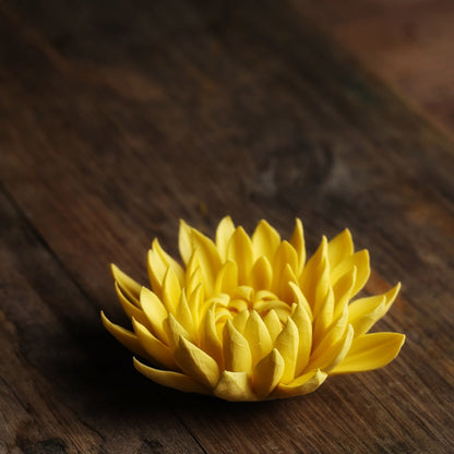 Yellow Chrysanthemum Flower Incense Holder