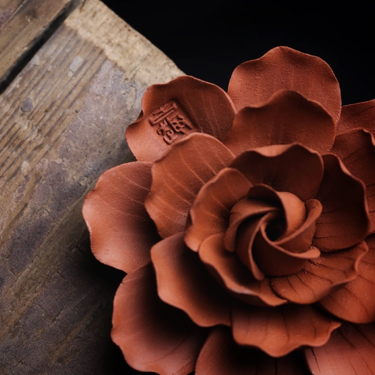 Lotus Brown Red Flower Incense Holder