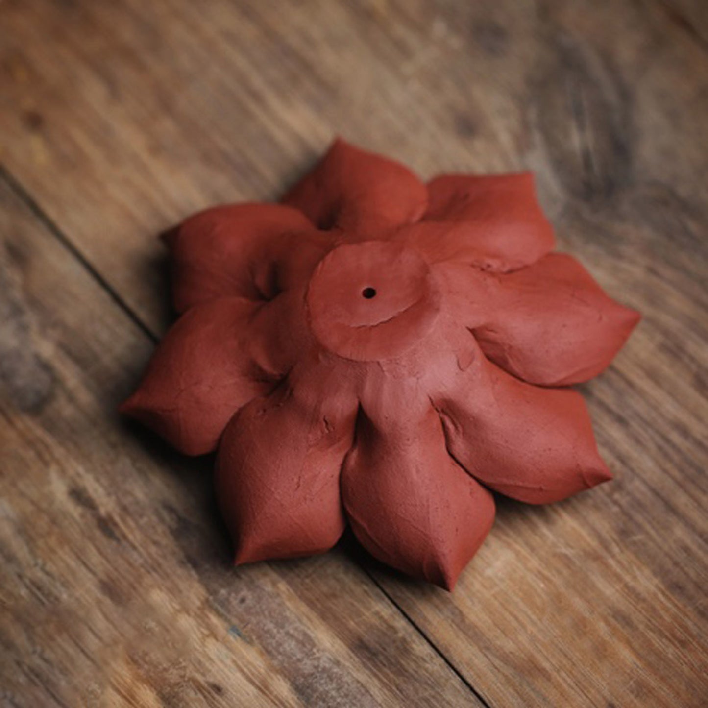 Lotus Brown Red Flower Incense Holder