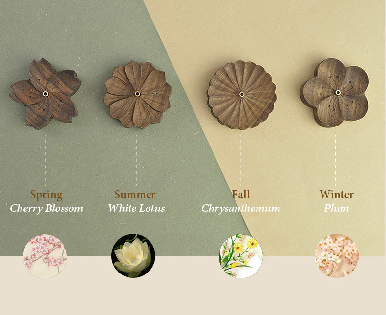 Räucherstäbchenhalter in Blumenform für vier Jahreszeiten