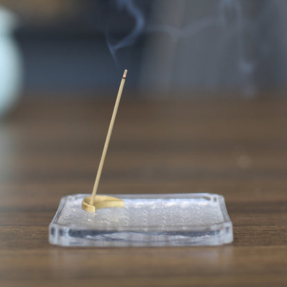 Brass Moon Plum Blossom Incense holder with Glass Plate