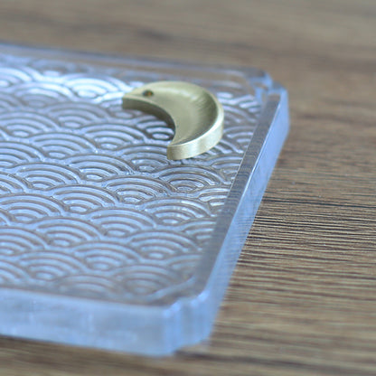 Brass Moon Plum Blossom Incense holder with Glass Plate