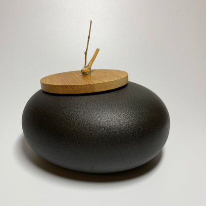 Bote de té Wabi Sabi de cerámica Pebble Ball