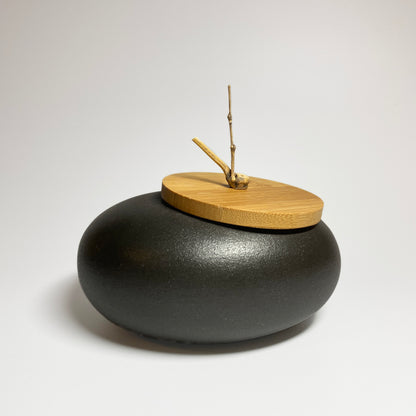 Bote de té Wabi Sabi de cerámica Pebble Ball