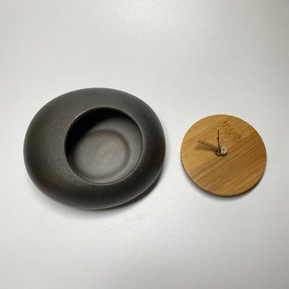 Bote de té Wabi Sabi de cerámica Pebble Ball