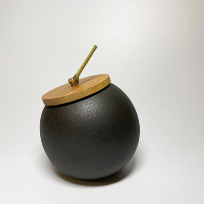 Ball Shape Ceramic Wabi Sabi Tea Canister