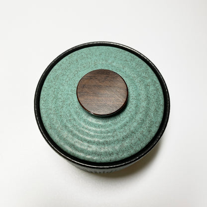 Blue Green Ceramic Tea Canister