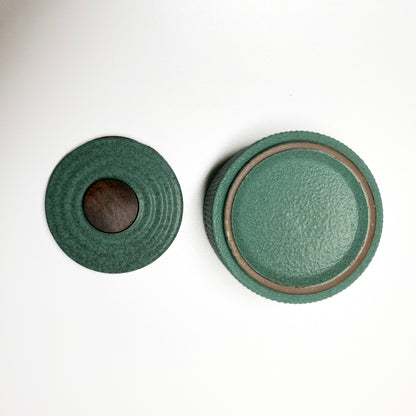 Blue Green Ceramic Tea Canister