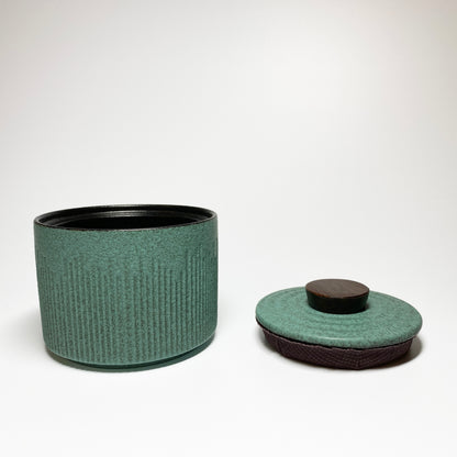 Blue Green Ceramic Tea Canister
