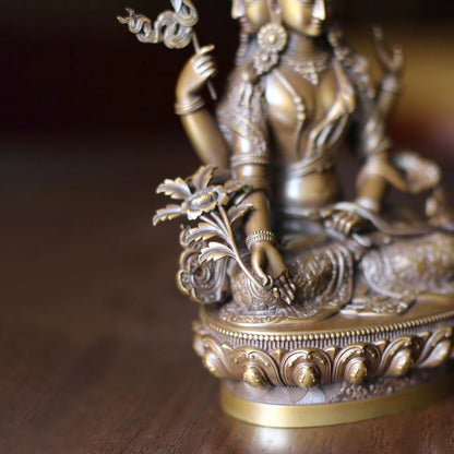 Amoghapasha Avalokiteshvara Bodhisattva Oxidized Copper Statue