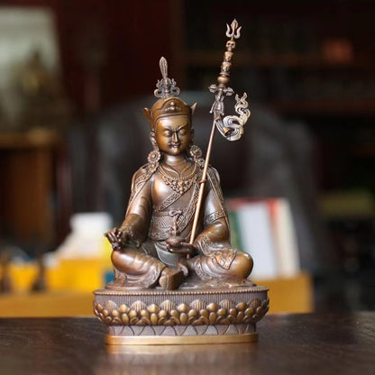 Guru Rinpoche Padmasambhava Oxidized Copper Statue. Two Colors