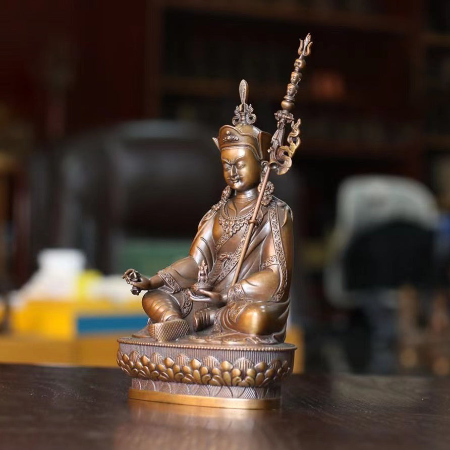 Guru Rinpoche Padmasambhava Oxidized Copper Statue. Two Colors