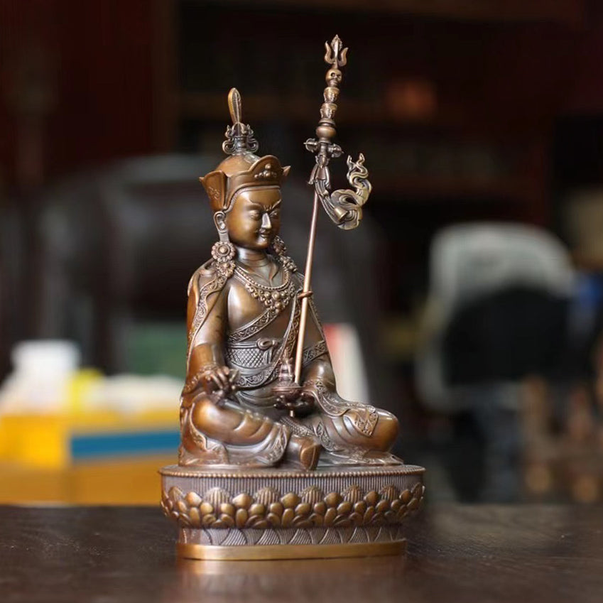 Guru Rinpoche Padmasambhava Oxidized Copper Statue. Two Colors
