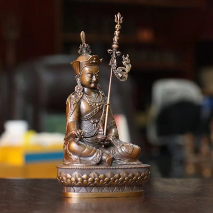 Guru Rinpoche Padmasambhava Oxidized Copper Statue. Two Colors