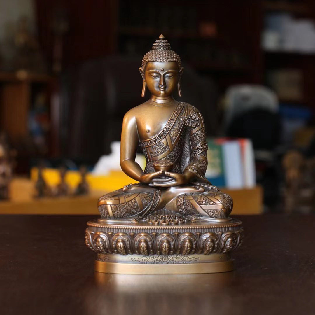 Sakyamuni Medicine Amitabha Buddha Statue. Two Colors