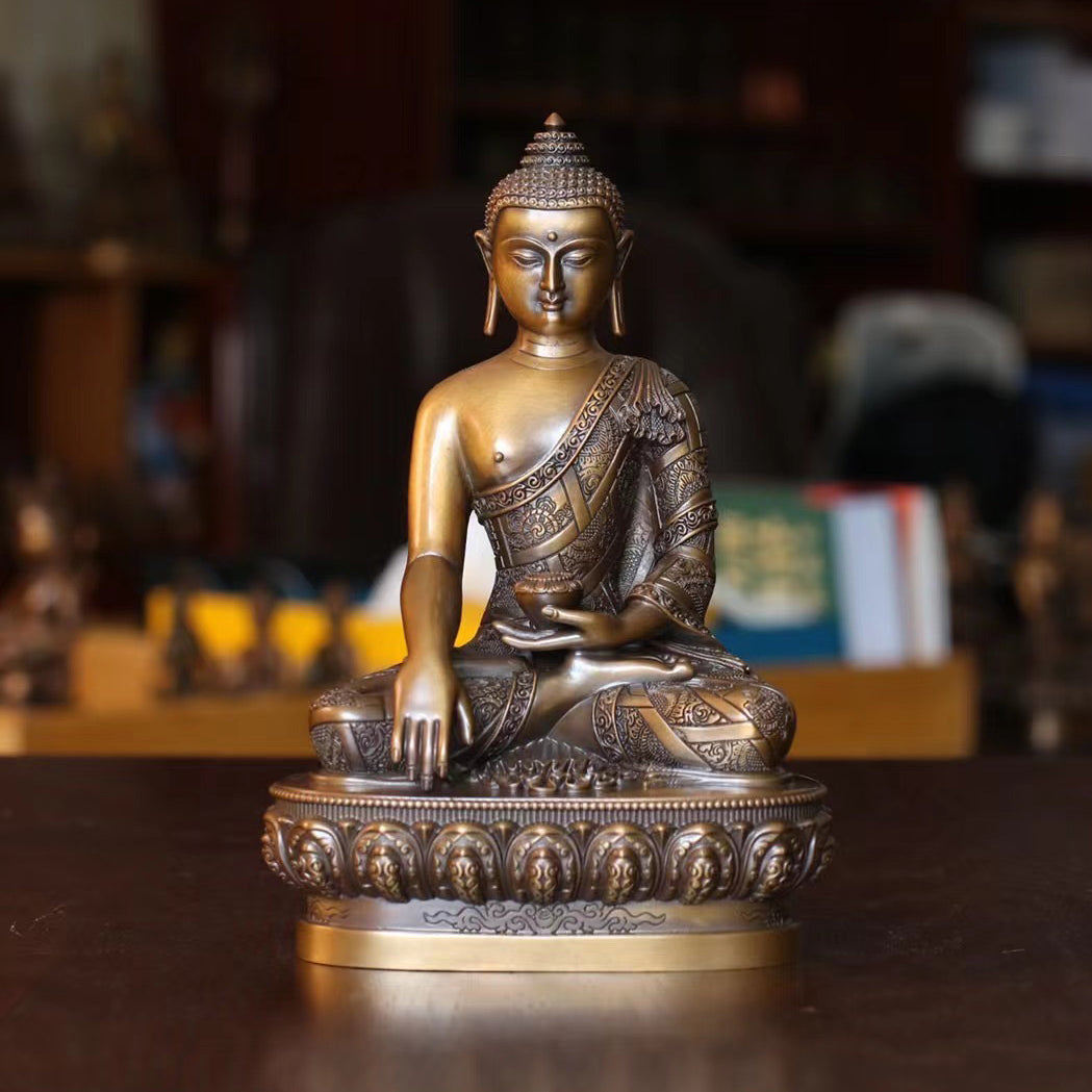 Sakyamuni Medicine Amitabha Buddha Statue. Two Colors