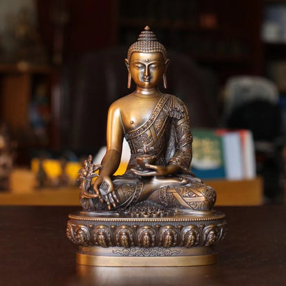 Sakyamuni Medicine Amitabha Buddha Statue. Two Colors