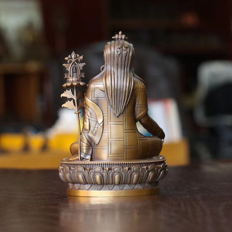 Jigme Lingpa Oxidized Copper Statue. Tow Colors