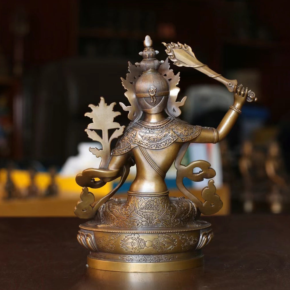 Manjushri Oxidized Copper Statue. Two Colors