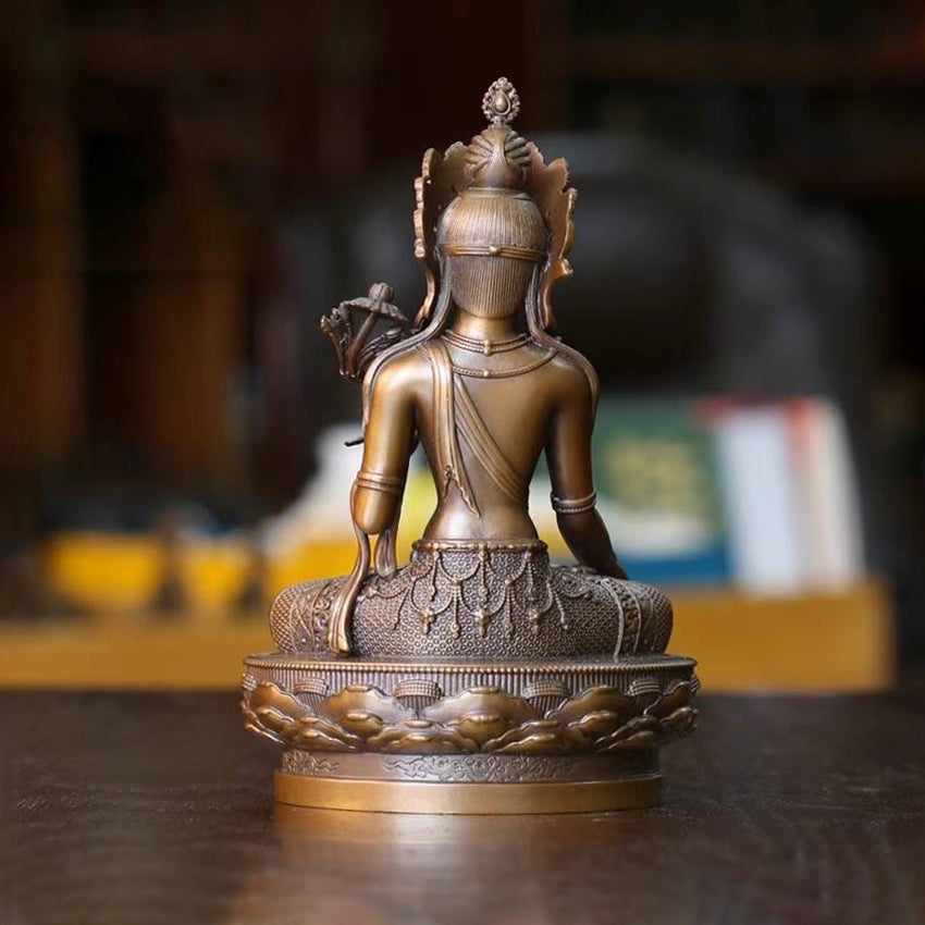 White Tara Oxidized Copper Statue. Two Colors