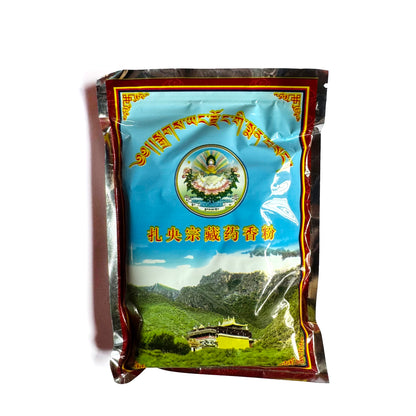 Drak Yangdzong Tibetan Incense Powder, made by Chusi Nunnery with sacred herbs & water, blessed to invoke Guru Rinpoche’s and Nyingma lineage blessings.