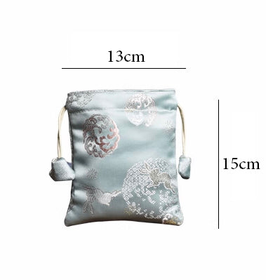 Handmade Traditional Satin Fabric Drawstring Mala Pouch