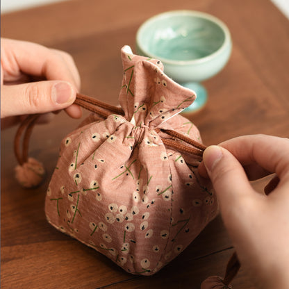Handmade Cotton Drawstring Thickened Cushion Mala Bag