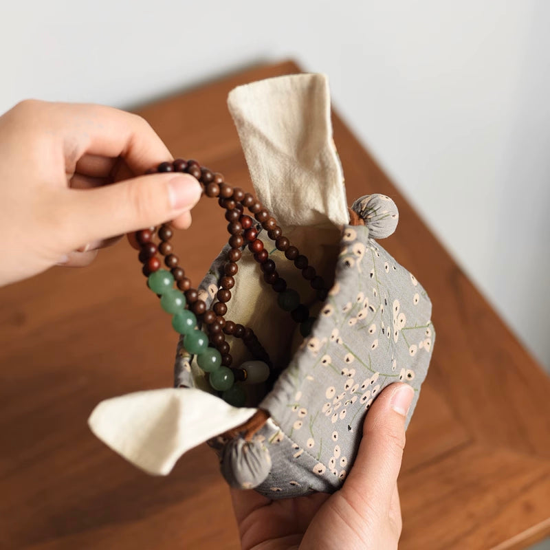 Handmade Cotton Drawstring Thickened Cushion Mala Bag