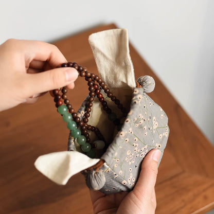 Handmade Cotton Drawstring Thickened Cushion Mala Bag