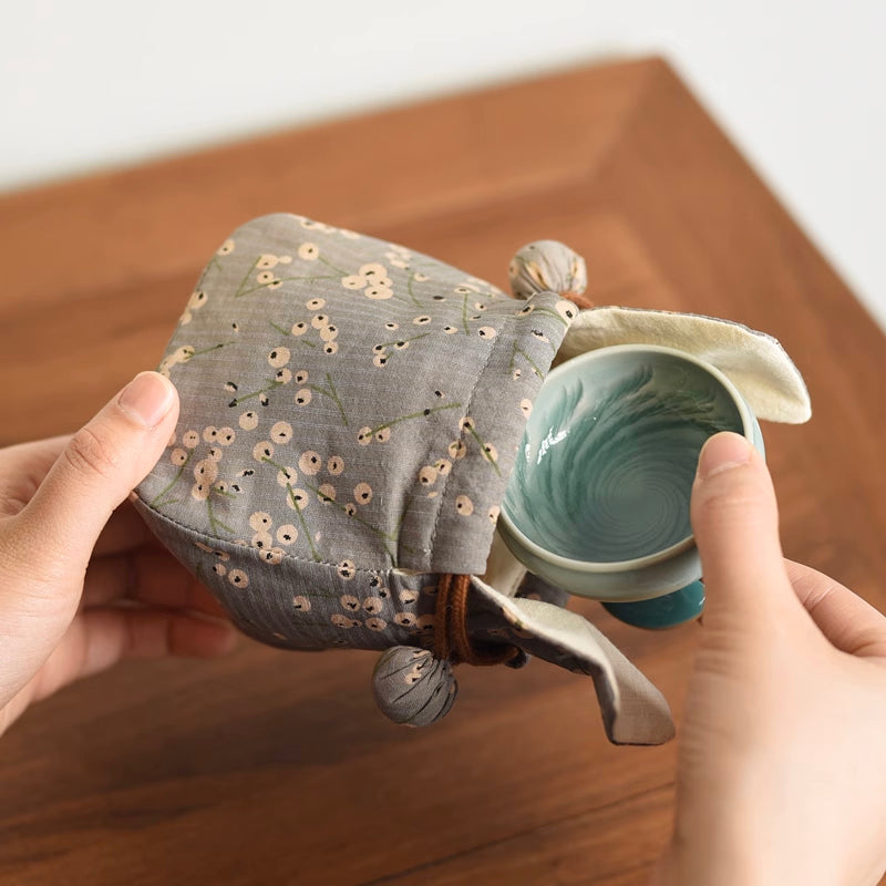 Handmade Cotton Drawstring Thickened Cushion Mala Bag