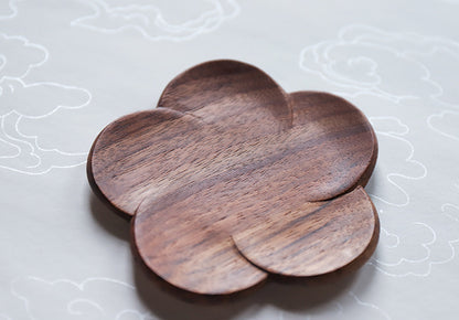 Walnut Wood Flower Shape Incense Holder