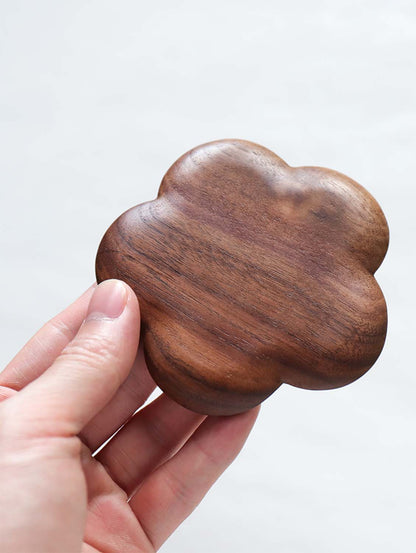 Walnut Wood Flower Shape Incense Holder
