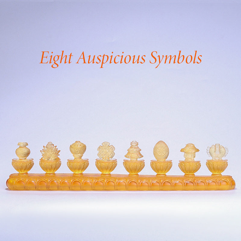 Liuli Crystal Eight Auspicious Symbols Set