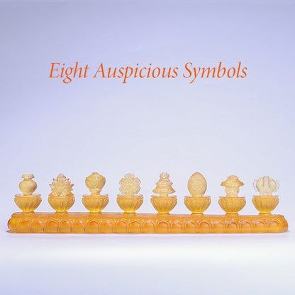 Liuli Crystal Eight Auspicious Symbols Set