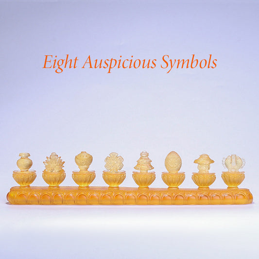 Liuli Crystal Eight Auspicious Symbols Set
