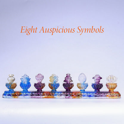 Liuli Crystal Eight Auspicious Symbols Set