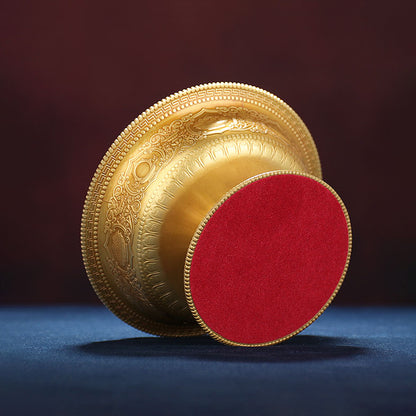 Eight Auspicious Low Relief Serkyem Protector Offering Cup