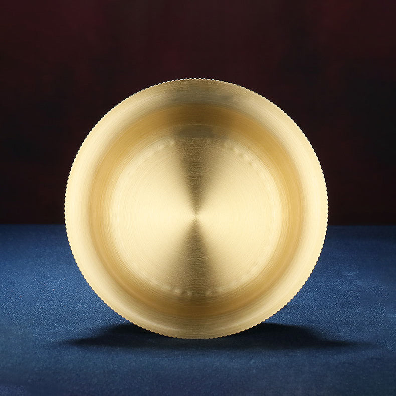 Eight Auspicious Low Relief Serkyem Protector Offering Cup