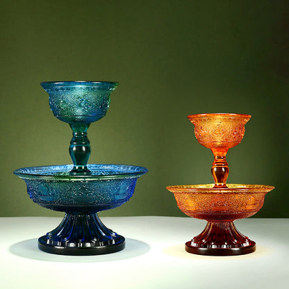 Magnificent Liuli Crystal Eight Auspicious Serkyem Protector Cup