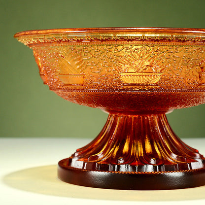 Magnificent Liuli Crystal Eight Auspicious Serkyem Protector Cup