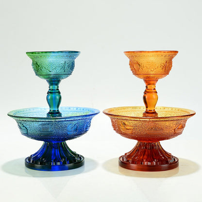 Magnificent Liuli Crystal Eight Auspicious Serkyem Protector Cup