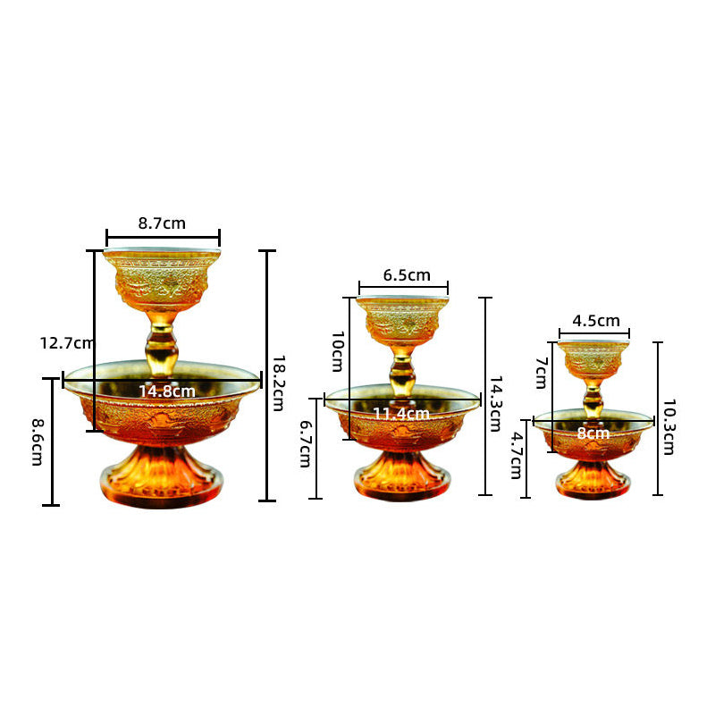 Magnificent Liuli Crystal Eight Auspicious Serkyem Protector Cup