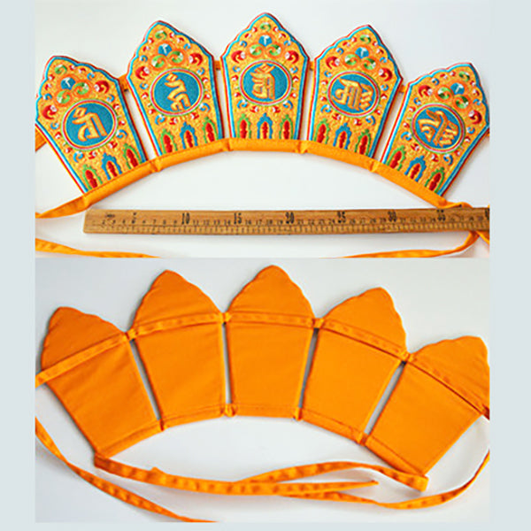 Fabric Five Dhyani Buddhas Seed Syllable Crown Ringa
