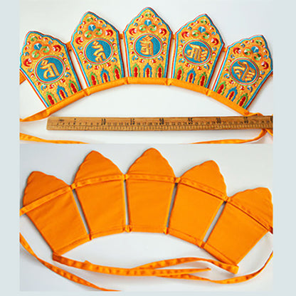 Fabric Five Dhyani Buddhas Seed Syllable Crown Ringa