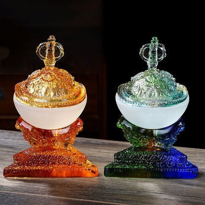 Magnificent Liuli Crystal Kapala Inner Offering Set (2 Colors)