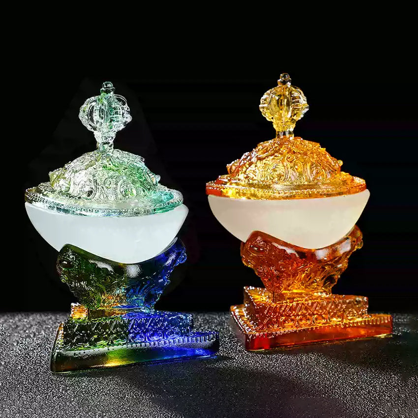 Magnificent Liuli Crystal Kapala Inner Offering Set (2 Colors)
