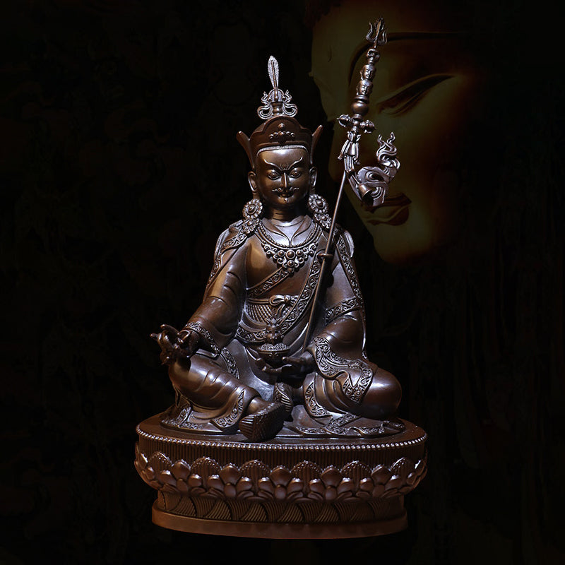 Guru Rinpoche Padmasambhava Oxidized Copper Statue. Two Colors